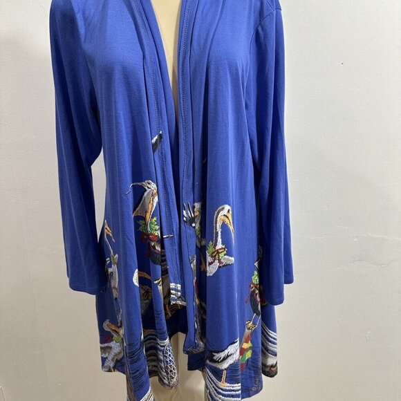 A Walk in the Park Mccc Drapey Open Cardigan Pelicans Photos‎ SZ L - Picture 8 of 13